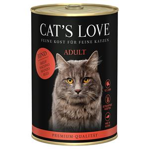 Cat's Love 6x400g  Pure Beef Nat Kattenvoer