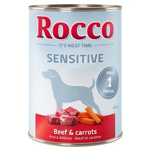 Rocco 5 + 1 gratis!  Sensitive 6 x 400 g - Rundvlees & Wortels