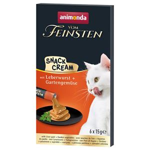 Animonda Vom Feinsten Adult Snack-Cream - Voordeelpakket 24 x 15 g met leverworst + tuingroenten