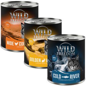 MATINA Wild Freedom Adult 6 x 800 g - Graanvrij - Gemengd pakket (2 x Kip, 2 x Koolvis, 2 x Konijn)