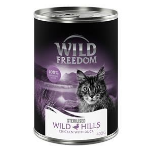Wild Freedom Adult Sterilised 6 x  400 g - Graanvrij - Wild Hills Sterilised - Eend & Kip