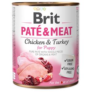 Brit Care 24x 800g Brit Paté & Vlees Puppy Kip & Kalkoen hondenvoer nat