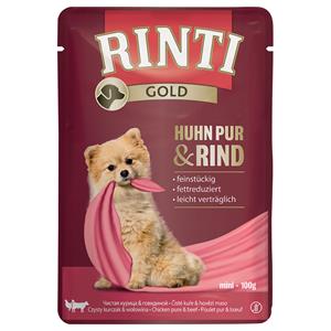 RINTI Gold 10 x 100 g Hondenvoer - Kip Puur & Rund
