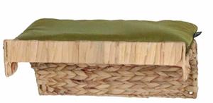 silviodesign Wand Kattenligplank Met Groen Kussen