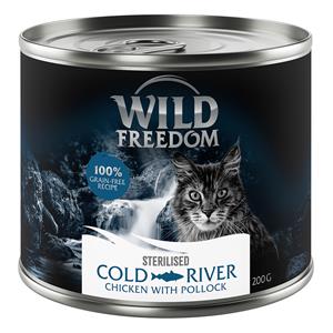 Wild Freedom Adult Sterilised 6 x 200 g - Graanvrij - Cold River - Zalm & Kip