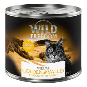 Wild Freedom Adult Sterilised 6 x 200 g - Graanvrij - Golden Valley Sterilised - Konijn & Kip