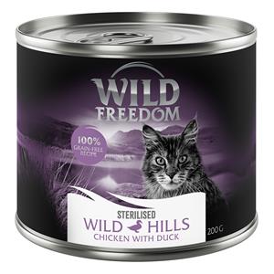 Wild Freedom Adult Sterilised 6 x 200 g - Graanvrij - Wild Hills Sterilised - Eend & Kip