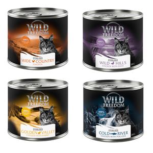 Wild Freedom Adult Sterilised 6 x 200 g - Graanvrij - Gemengd Pakket (2x Kip Puur, 2x Kip & Sterilised, 1x Kip & Konijn)