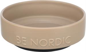 TRIXIE be nordic voerbak hond keramiek / rubber taupe (16 CM)