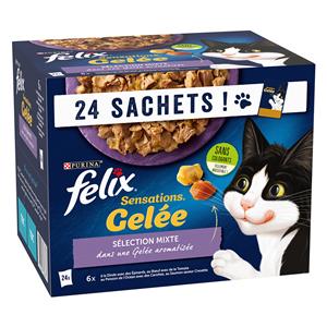 Felix Sensations Maaltijdzakjes 24  x 85 g - Gemende smaakvariaties in gelei