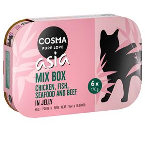 Cosma Thai / Asia in Gelei 6 x 170 g - Asia Mix Box 2 (Kip, Vis, Zeevruchten en Rund)
