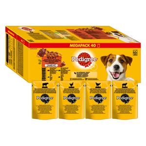 Pedigree Maaltijdzakjes Hondenvoer - 40 x 100 g (4 Variëteiten in Gelei)