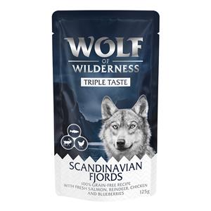 Wolf of Wilderness Triple Taste 12 x 125 g Scandinavian Fjords - Zalm, rendier, kip