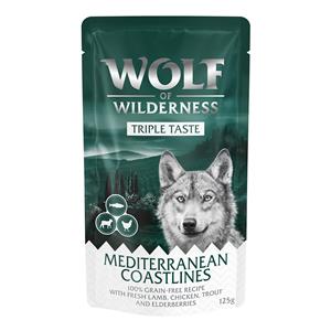 Wolf of Wilderness Triple Taste 12 x 125 g Mediterranean Coastlines -  Lam, kip, forel