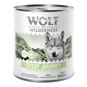 Wolf of Wilderness Adult “Expedition” 6 x 800 g - Steep Journey - Gevogelte met lam