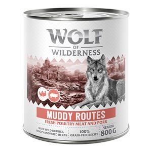 Wolf of Wilderness Senior “Expedition” 6 x 800 g - Muddy Routes - Gevogelte met Varken