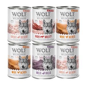 Wolf of Wilderness Extra voordelig! 6 x 400 g / 800 g  Scharrelvlees - Mix: Scharrelkip, Scharrelkalkoen, Scharreleend, Scharrelrund (6 x 400 g)