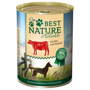 Best Nature 12x 400g  Dog Adult Rund, rijst & saffloerolie Hondenvoer nat