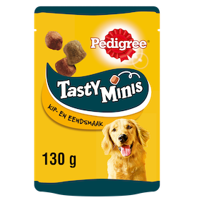 Pedigree Tasty Minis Kip & Eend Bites 130g 1x6 dierensnack - 