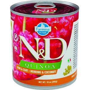 N&D Quinoa natvoeding voor de hond Skin&Coat Haring 285 gr. - per 6 stuks
