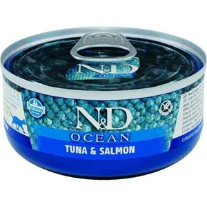 N&D Ocean natvoeding voor de kat Tonijn met Zalm 70 gr. - per 24 stuks