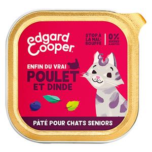 Edgard & Cooper 85g  Senior Kat paté graanvrij kip & kalkoen natvoer voor katten
