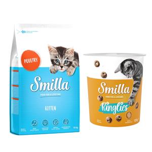 Smilla 10 kg  Droogvoer + 125 g  Snacks Ringlies gratis - Kitten (10 kg) + Probiotische Snacks Ringlies (125 g)