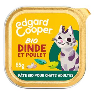 Edgard & Cooper 12x85g  Adult Bio Graanvrije Paté Biologische Kalkoen en Biologische Kip - Paté voor katten