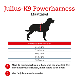 Julius-K9 Powerharness Fuchsia - Hondenharnas - 33-45x1.8 cm