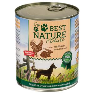 Best Nature 12x 800g  Dog Adult Konijn, kip & noedels Hondenvoer nat