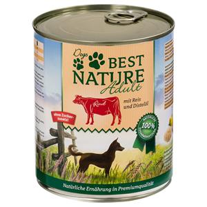 Best Nature 12x 800g  Dog Adult Rund, rijst & saffloerolie Hondenvoer nat