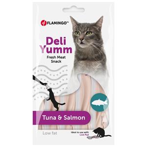 FLAMINGO 5x14g met tonijn & zalm  Deli Yumm Paste kattensnack