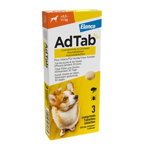 Elanco Adtab kauwtablet voor honden (>5,5 - 11 kg) 3 tabletten