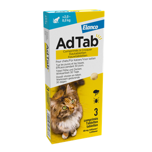 AdTab - Katze - 48 mg - 2,0-8,0 kg - 3 tabletten