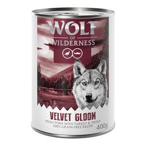 Wolf of Wilderness Natvoer 6 x 400 g voor een probeerprijs! - Velvet Gloom - Varken, Kalkoen en Forel