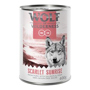 Wolf of Wilderness Natvoer 6 x 400 g voor een probeerprijs! - Scarlet Sunrise - Varken, Zalm, Tonijn
