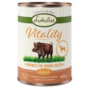 Lukullus 5 + 1 Gratis! 6 x 400 g  Vitality - Immuunsysteem: Wild zwijn (graanvrij) (6 x 400 g)