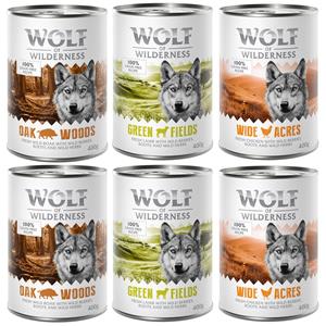 Wolf of Wilderness 6x 400g Adult Mix III (3 soorten)  natvoer voor honden