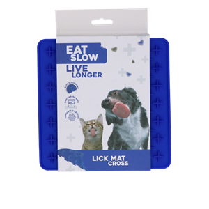 Petsexclusive Eat Slow Live Longer Lick Mat Cross Blauw
