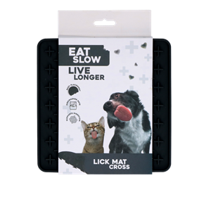 Petsexclusive Eat Slow Live Longer Lick Mat Cross Grijs