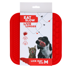 Eat Slow Live Longer Lick Mat Duo M Red