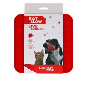 Eat Slow Live Longer Lick Mat Wave Red