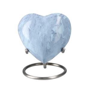Urnwebshop Elegance Hart Dierenurn Blue Marble, inclusief Standaard (0.1 liter)