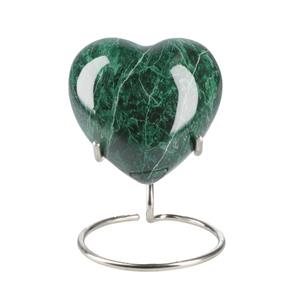 Urnwebshop Elegance Hart Dierenurn Green Marble, inclusief Standaard (0.1 liter)