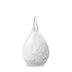 Urnwebshop Kristalglazen 3D Mini Traan Dierenurn Krakele Wit (0.05 liter)