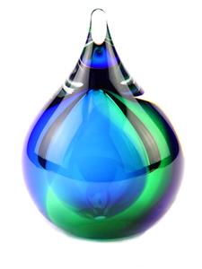 Urnwebshop Kleine Kristalglazen 3D Blue-Green Bubble Dierenurn (0.12 liter)