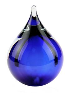 Urnwebshop Kleine Kristalglazen 3D Bubble Blue Dierenurn (0.12 liter)