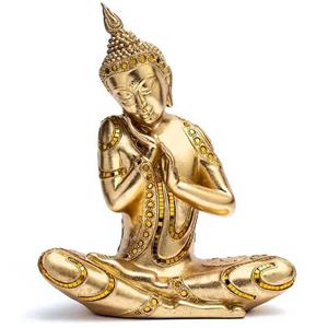 Urnwebshop Traditioneel Gouden Thaise Buddha Dierenurn Lotuszit (1.3 liter)