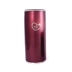 Urnwebshop Medium Kristalglazen Cilinder Dierenurn Bordeaux Hart (1 liter)
