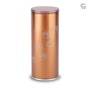 Urnwebshop Medium Kristalglazen Cilinder Dierenurn Brown (1 liter)